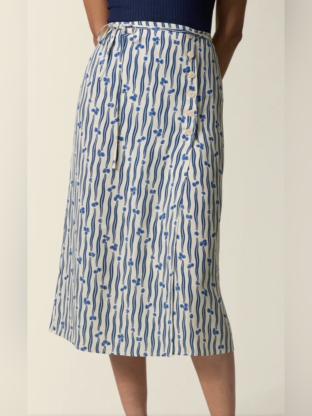 Rouje Gloria Floral Print Wrap Midi Skirt Mint Condition MSRP $195 Size 38/ US 6